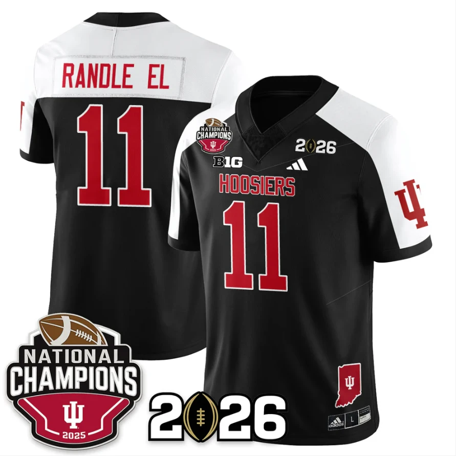 Randle El Jersey #11 Indiana Hoosiers 2025 National Champions V3 Stitched by My Store NCAA Football Jerseys
