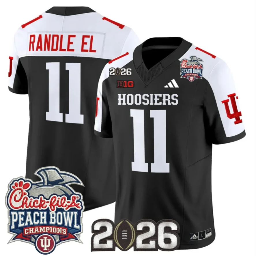 Randle El Jersey #11 Indiana Hoosiers 2026 Peach Bowl Champions CFP Stitched by My Store NCAA Football Jerseys