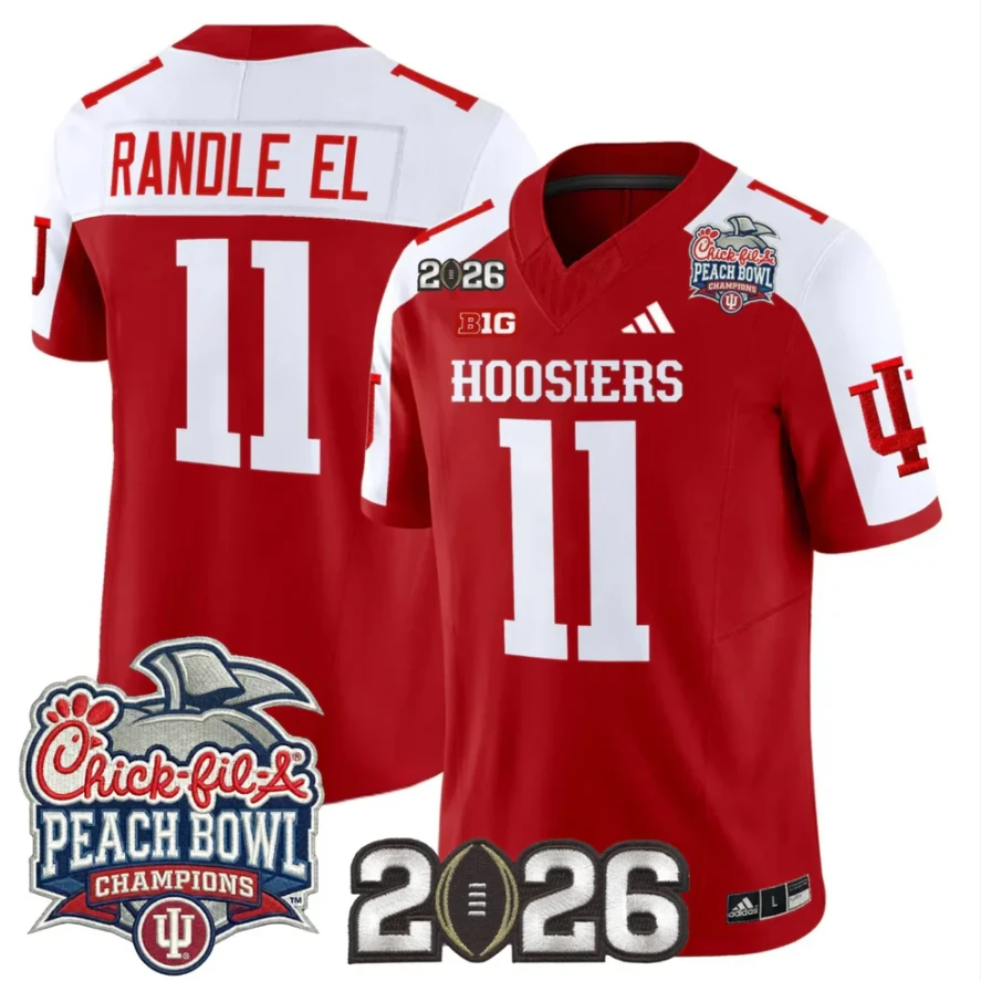 Randle El Jersey #11 Indiana Hoosiers 2026 Peach Bowl Champions CFP Stitched by My Store NCAA Football Jerseys