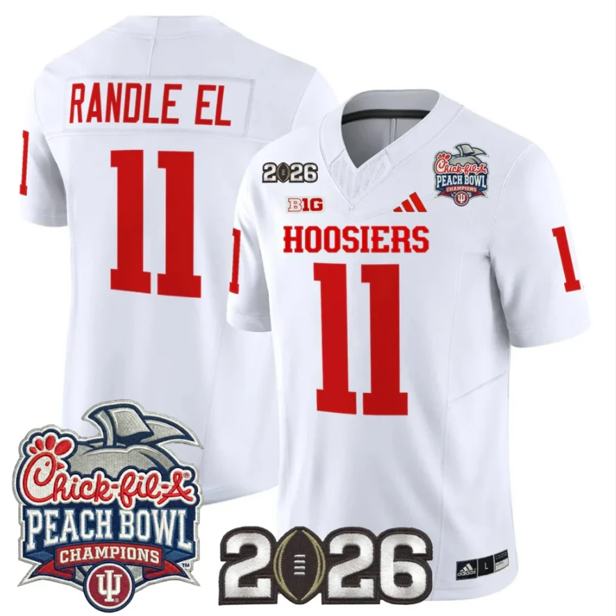 Randle El Jersey #11 Indiana Hoosiers 2026 Peach Bowl Champions CFP Stitched by My Store NCAA Football Jerseys
