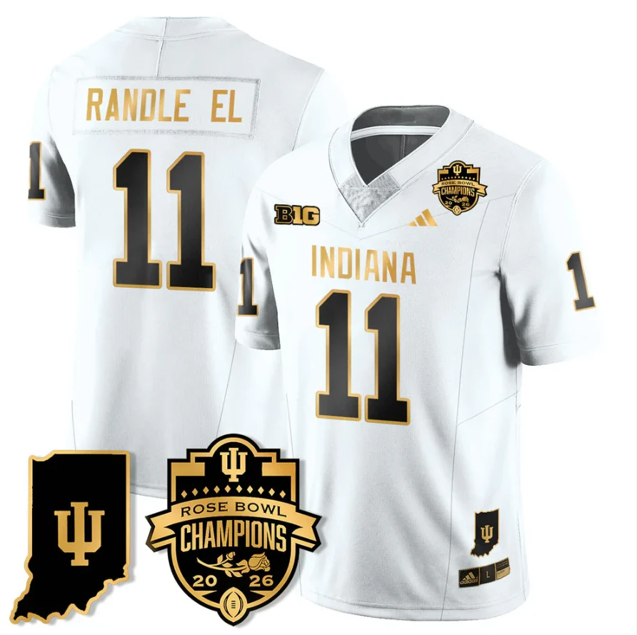 Randle El Jersey #11 Indiana Hoosiers 2026 Rose Bowl Champions Patch Stitched by My Store NCAA Football Jerseys