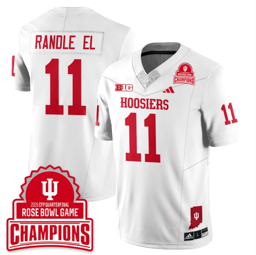 Randle El Jersey #11 Indiana Hoosiers 2026 Rose Bowl Game Champions Patch Stitched by My Store NCAA Football Jerseys