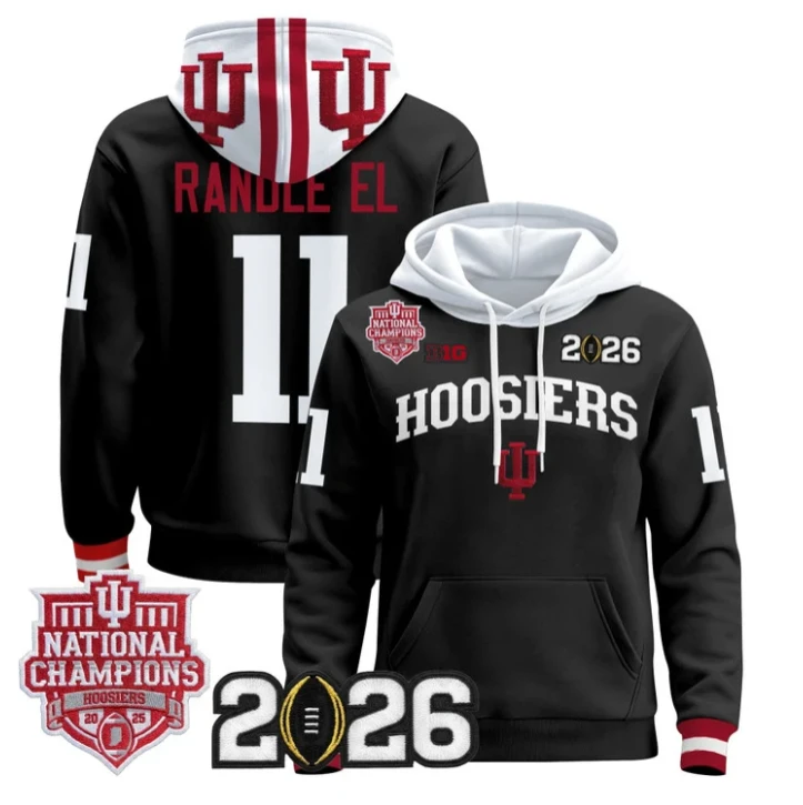 Randle El Pullover Hoodie #11 Hoosiers 2025 National Champions Stitched by Hoodie Pullover