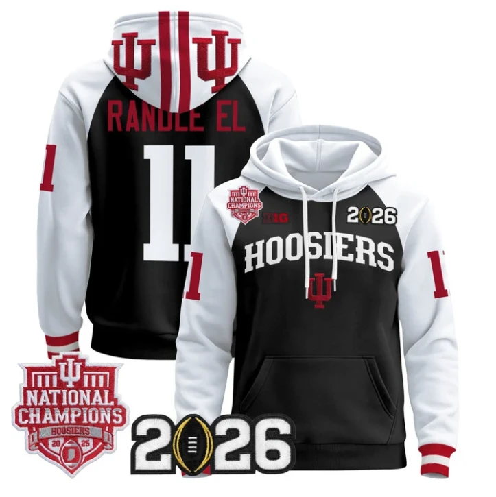 Randle El Pullover Hoodie #11 Hoosiers 2025 National Champions Stitched by Hoodie Pullover