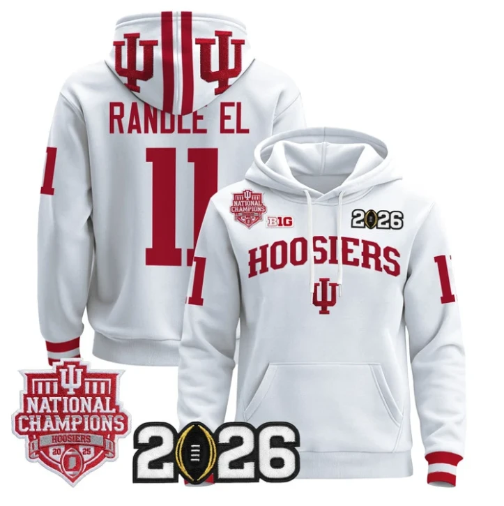 Randle El Pullover Hoodie #11 Hoosiers 2025 National Champions Stitched by Hoodie Pullover