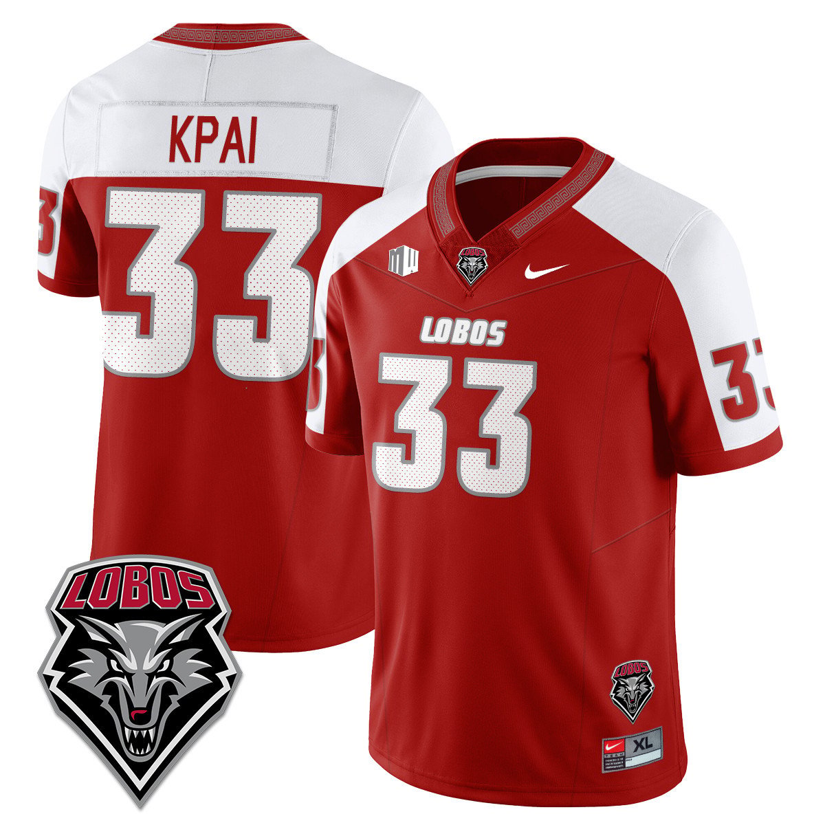 Randolph Kpai Jersey #33 UNM Lobo Football 2025 Stitched Alternate by NCAA Football Jersey