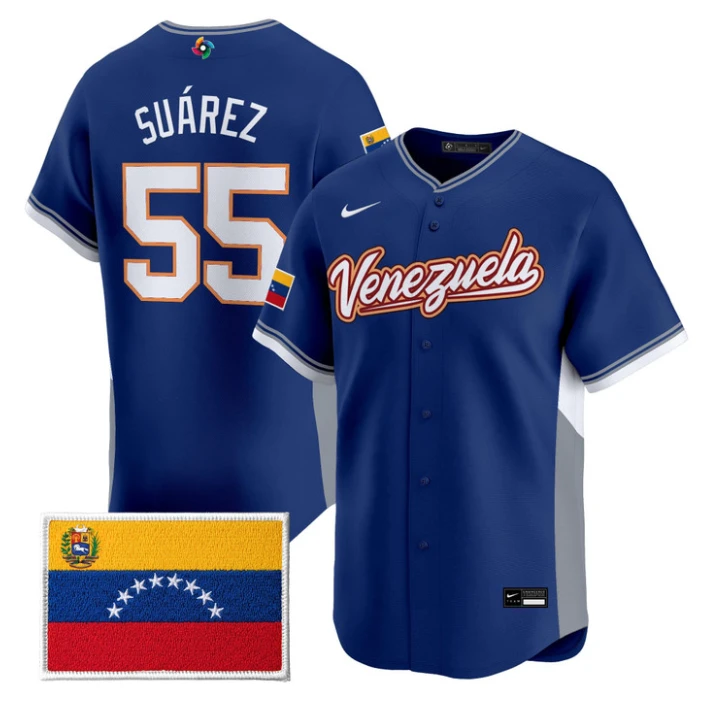 Ranger Suárez Jersey #55 Venezuela World Baseball Classic 2026 Stitched by My Store