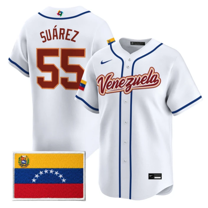 Ranger Suárez Jersey #55 Venezuela World Baseball Classic 2026 Stitched by My Store