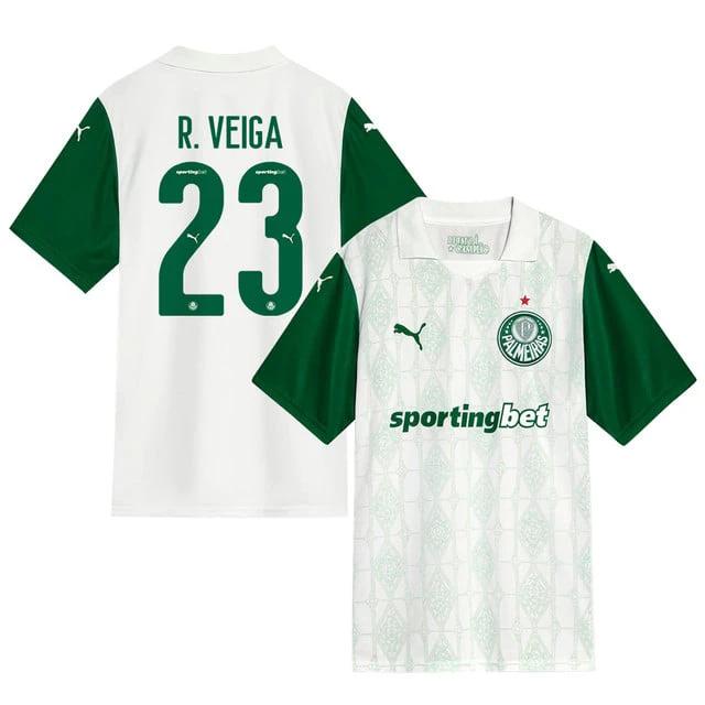 Raphael Veiga #23 Palmeiras 2025-26 Away Match Jersey – White by Soccer Jersey
