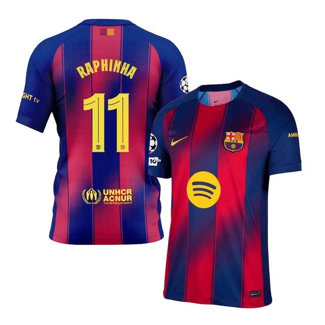 Raphinha 11 Barcelona 2025-26 Home Jersey – Scarlet by Soccer Jersey