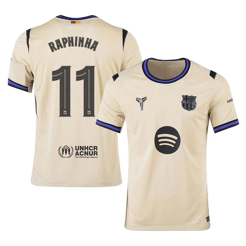 Raphinha #11 Barcelona 2025-26 Away Jersey – Cream by Soccer Jersey