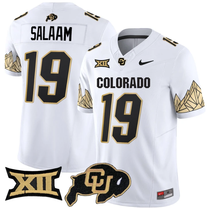 Rashaan Salaam Jersey #19 Colorado Buffaloes Vapor Limited Football White by My Store