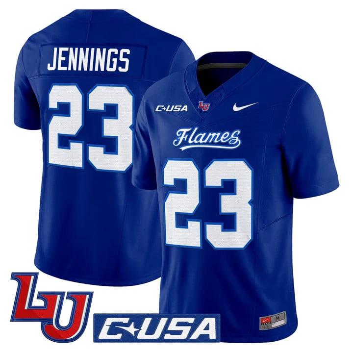 Rashad Jennings Jersey #23 Liberty Flames 2025 Vapor Limited Stitched Mono Navy by My Store NCAA Football Jerseys