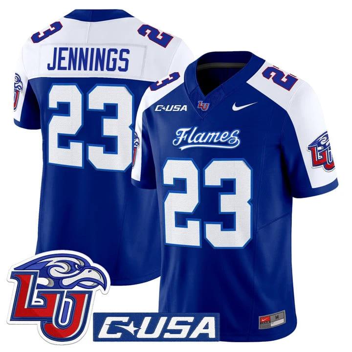 Rashad Jennings Jersey #23 Liberty Flames 2025 Vapor Limited Stitched Navy Alter by My Store NCAA Football Jerseys
