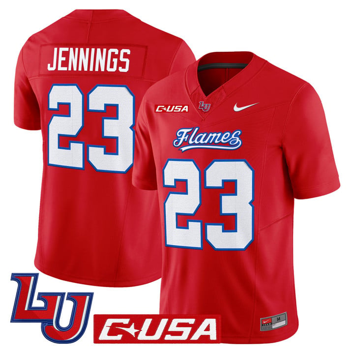 Rashad Jennings Jersey #23 Liberty Flames 2025 Vapor Limited Stitched Red by My Store NCAA Football Jerseys