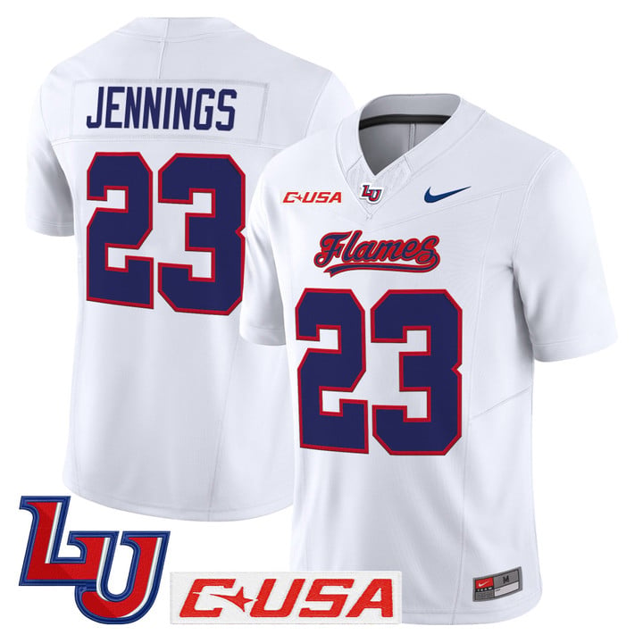 Rashad Jennings Jersey #23 Liberty Flames 2025 Vapor Limited Stitched White by My Store NCAA Football Jerseys