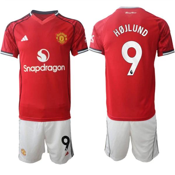 Rasmus Hojlund Jersey #9 Manchester United Red Home 2025-26 Soccer Suit by Soccer Jersey