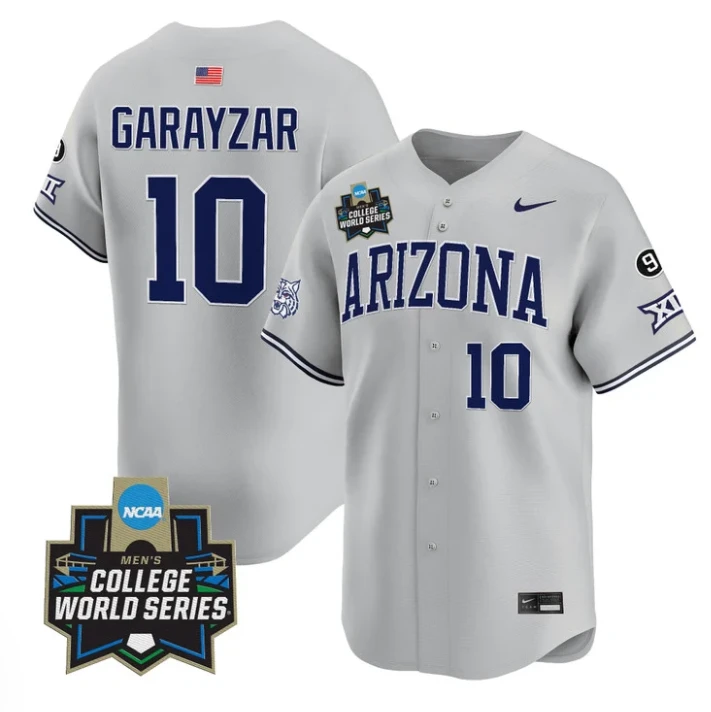Raul Garayzar Jersey #10 Arizona Wildcats 2025 World Series Stitched Gray by My Store