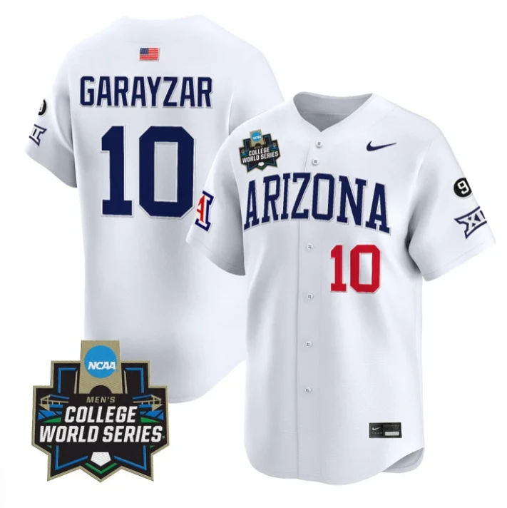 Raul Garayzar Jersey #10 Arizona Wildcats 2025 World Series Stitched White by My Store