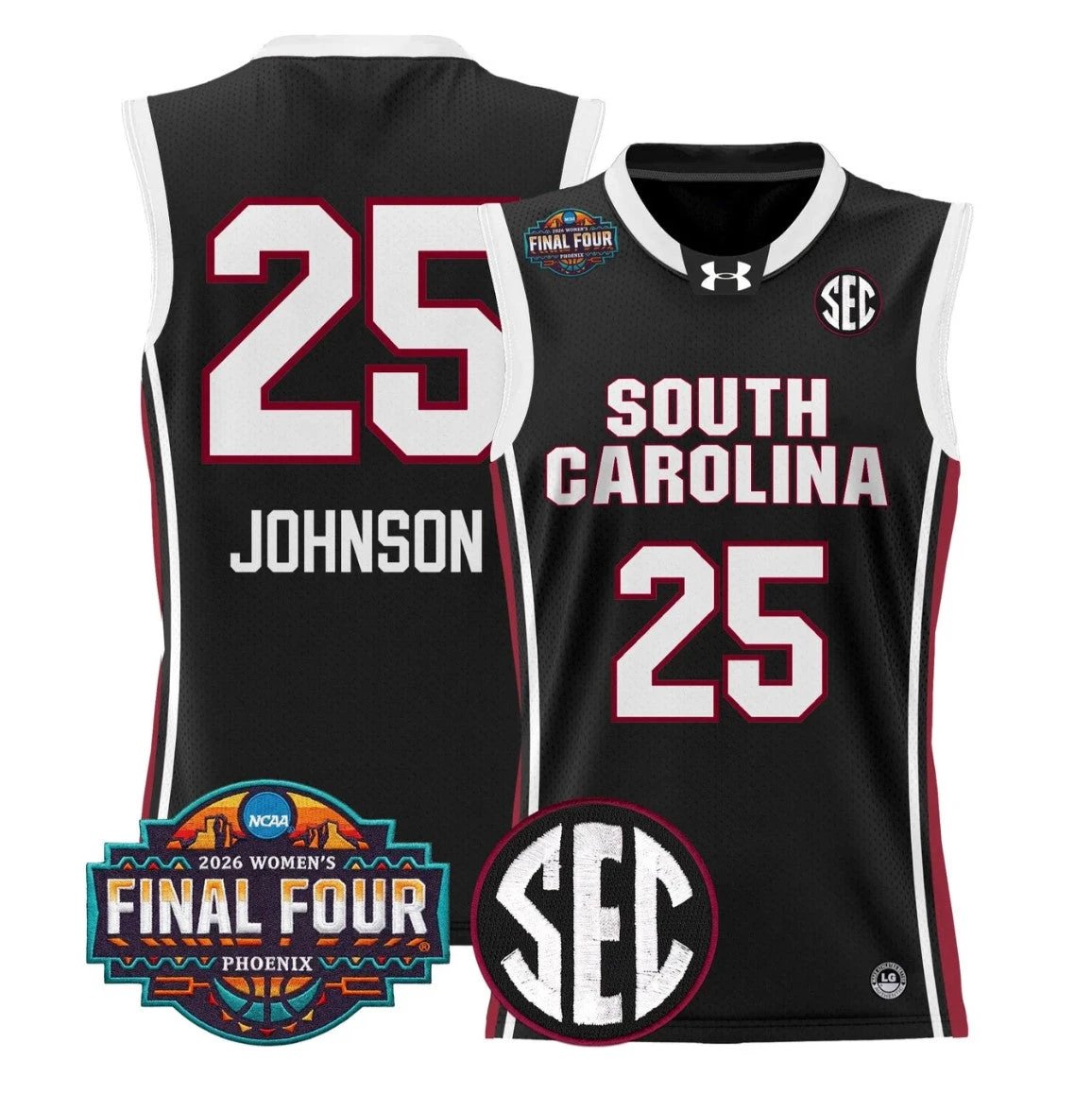 Raven Johnson Jersey #25 South Carolina 2026 Final Four Stitched Black by My store basketball