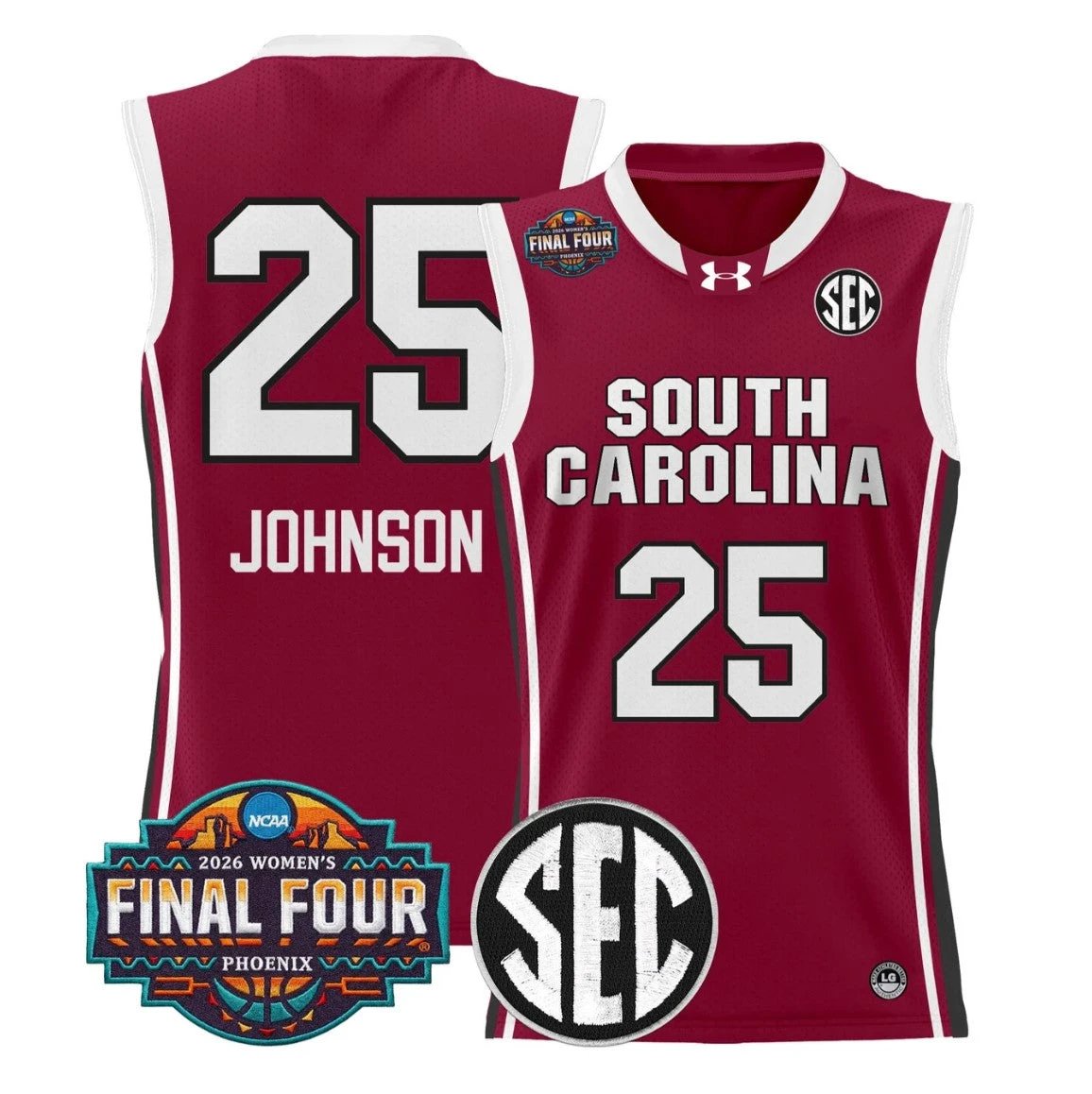 Raven Johnson Jersey #25 South Carolina 2026 Final Four Stitched Garnet by My store basketball