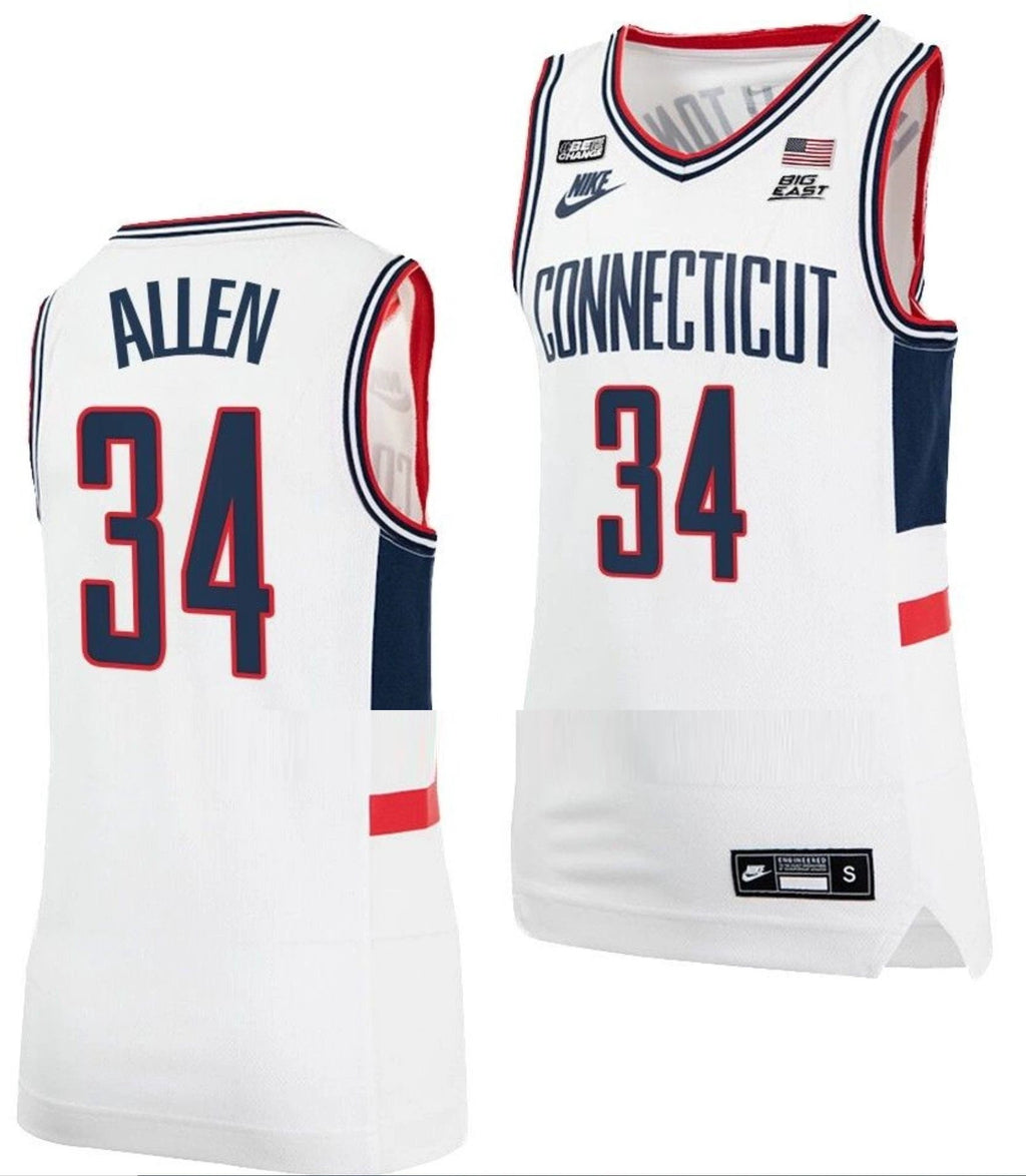 Ray Allen Jersey UConn Huskies College Basketball Alumni White #34 by My store basketball