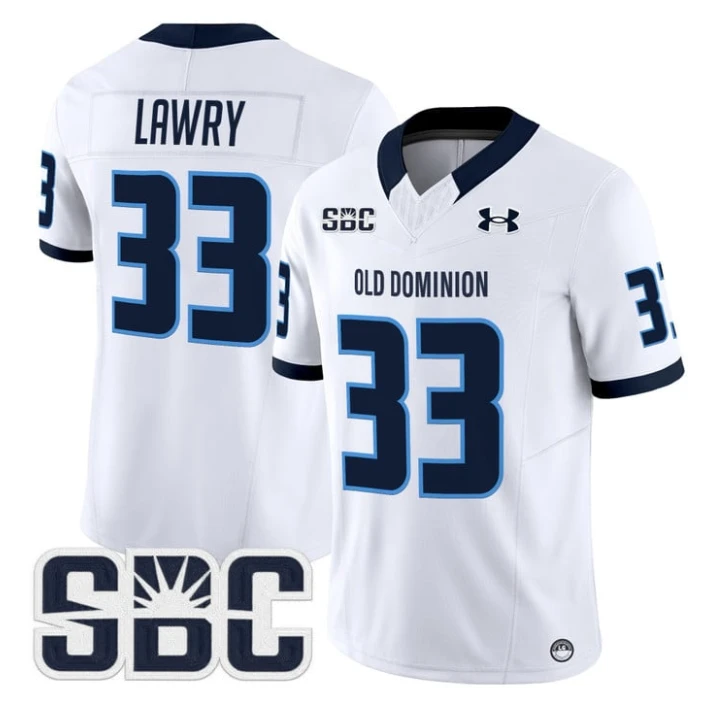 Ray Lawry Jersey #33 Old Dominion Monarchs 2025 Vapor Limited Stitched White by My Store NCAA Football Jerseys