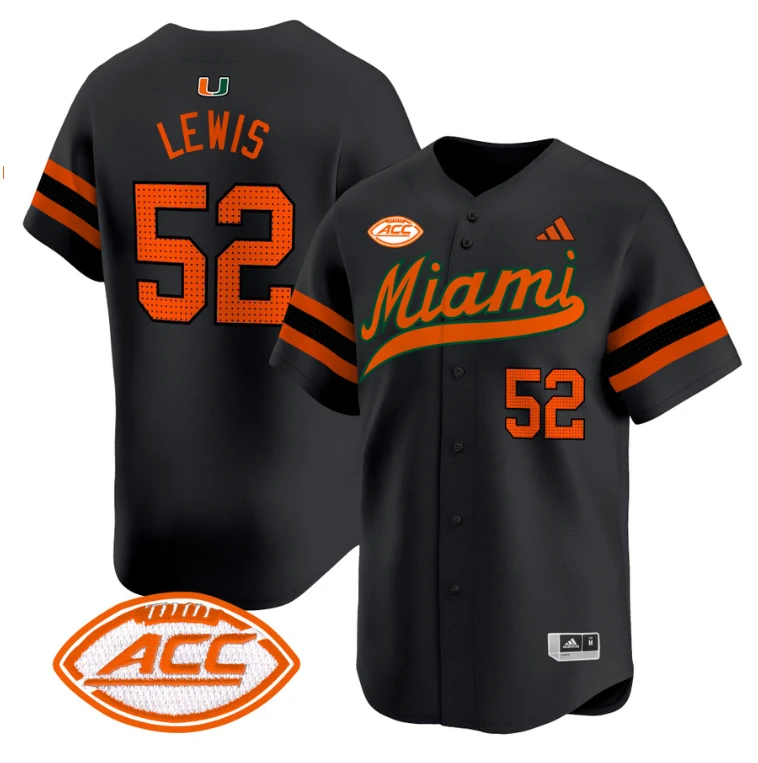 Ray Lewis Jersey #52 Miami Hurricanes 2024 Baseball Stitched Black by My Store