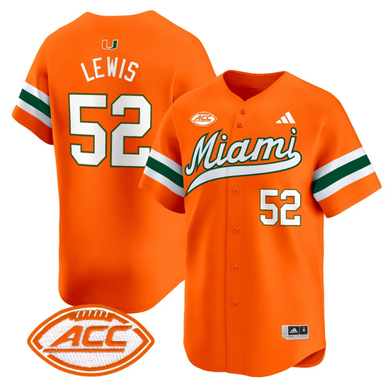 Ray Lewis Jersey #52 Miami Hurricanes 2024 Baseball Stitched Orange by My Store