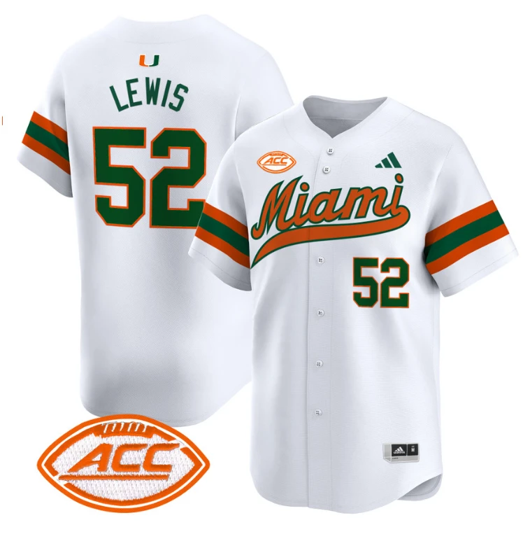 Ray Lewis Jersey #52 Miami Hurricanes 2024 Baseball Stitched White by My Store