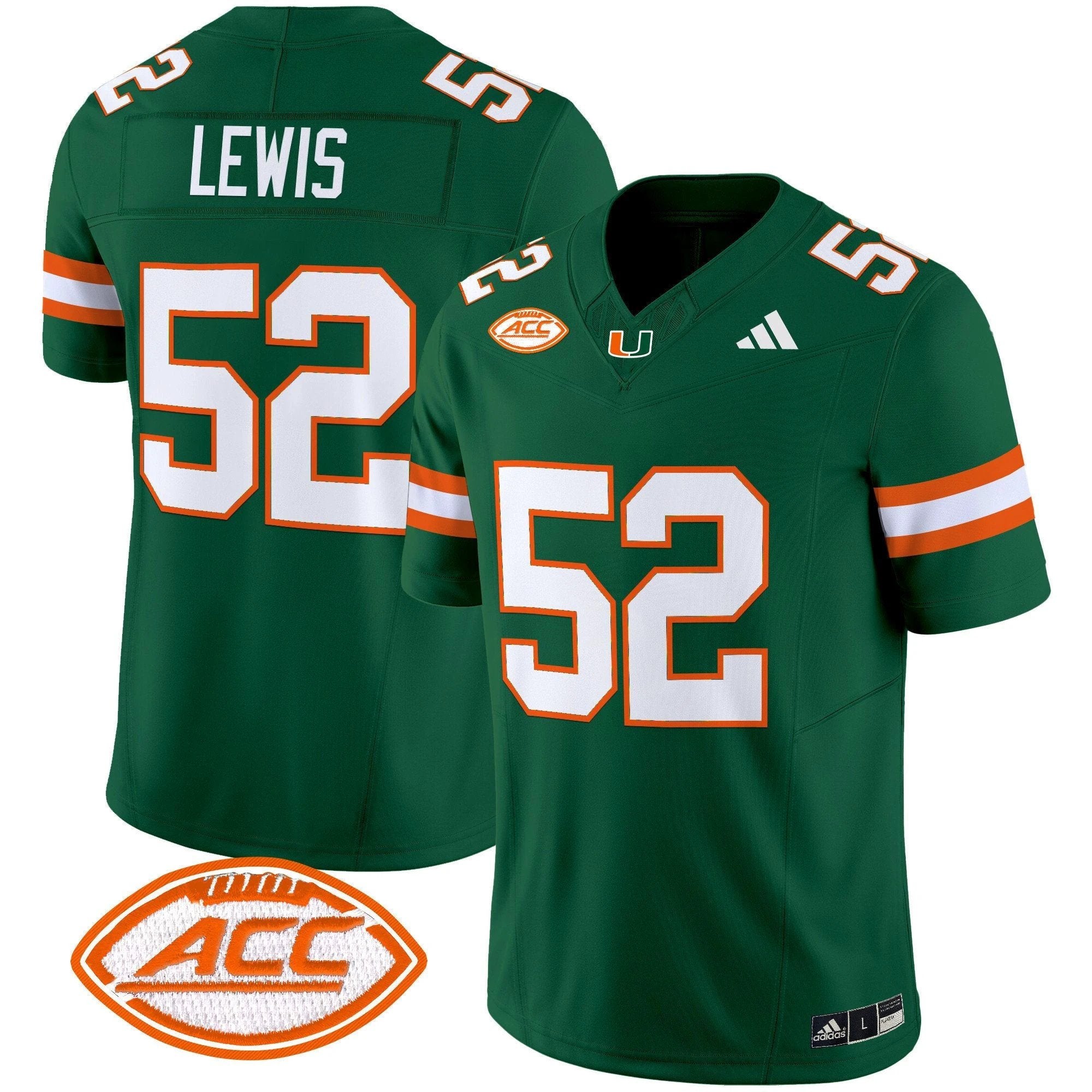 Ray Lewis Jersey #52 Miami Hurricanes 2025 Vapor Limited Stitched Green by NCAA Football Jersey