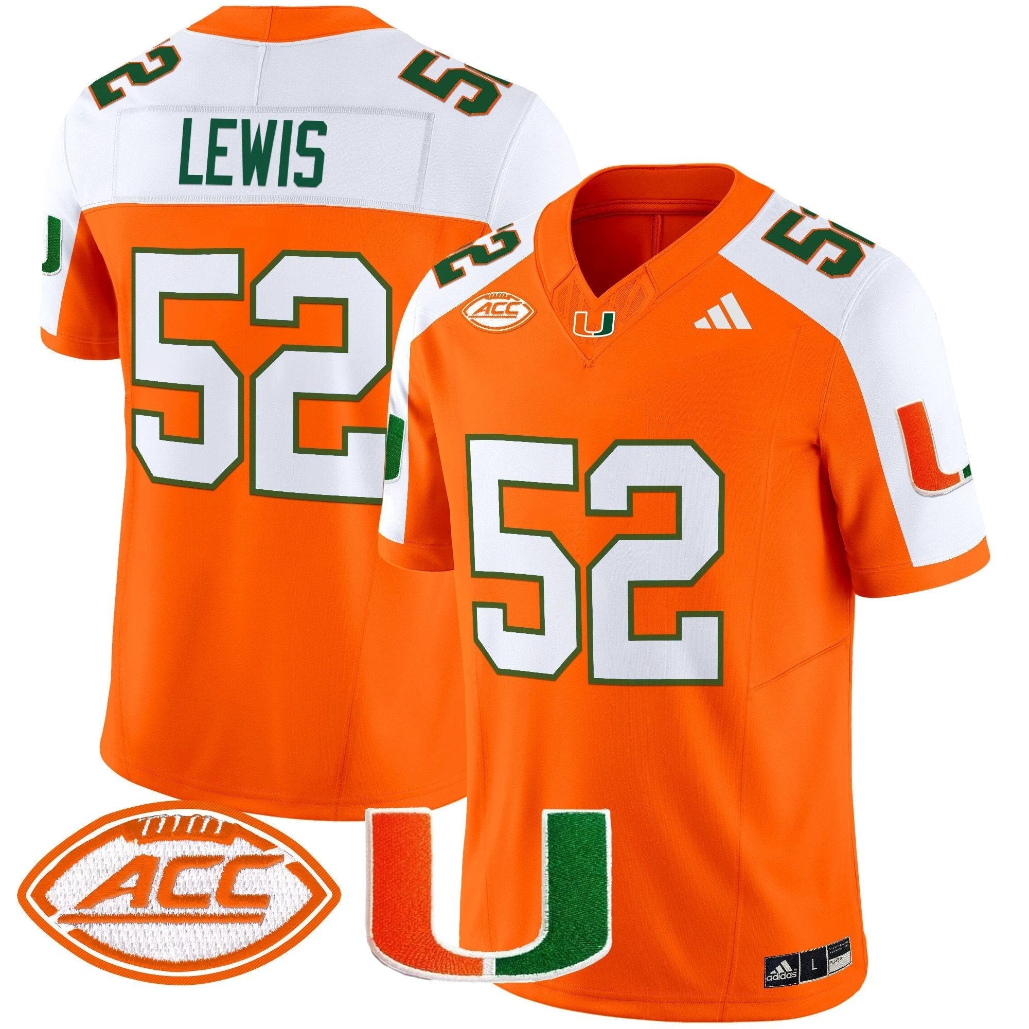 Ray Lewis Jersey #52 Miami Hurricanes 2025 Vapor Limited Stitched Orange Alternate by NCAA Football Jersey