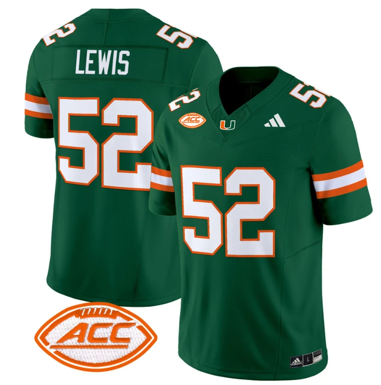 Ray Lewis Jersey #52 Miami Hurricanes Vapor Football Stitched Green by My Store