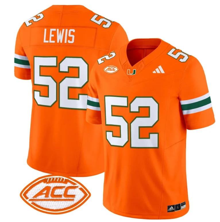 Ray Lewis Jersey #52 Miami Hurricanes Vapor Football Stitched Orange by My Store