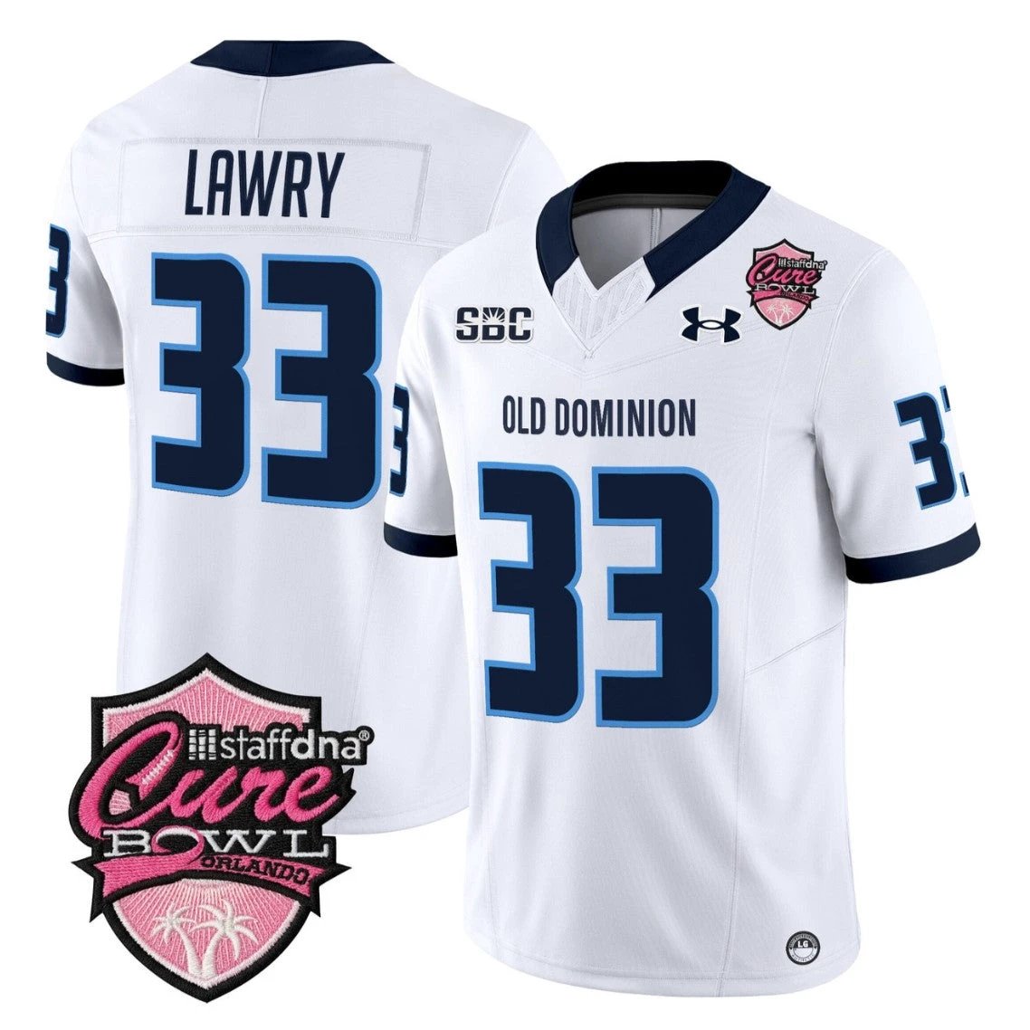 Ray Lawry Jersey #33 Old Dominion Monarchs 2025 Cure Bowl Stitched by My Store NCAA Football Jerseys
