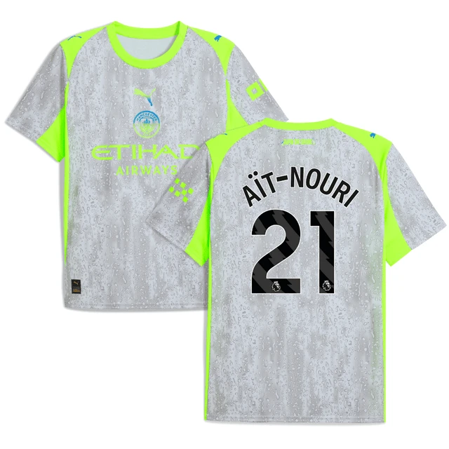 Rayan Ait-Nouri 21 Manchester City 2025-26 Third Men Jersey – Gray by Soccer Jersey