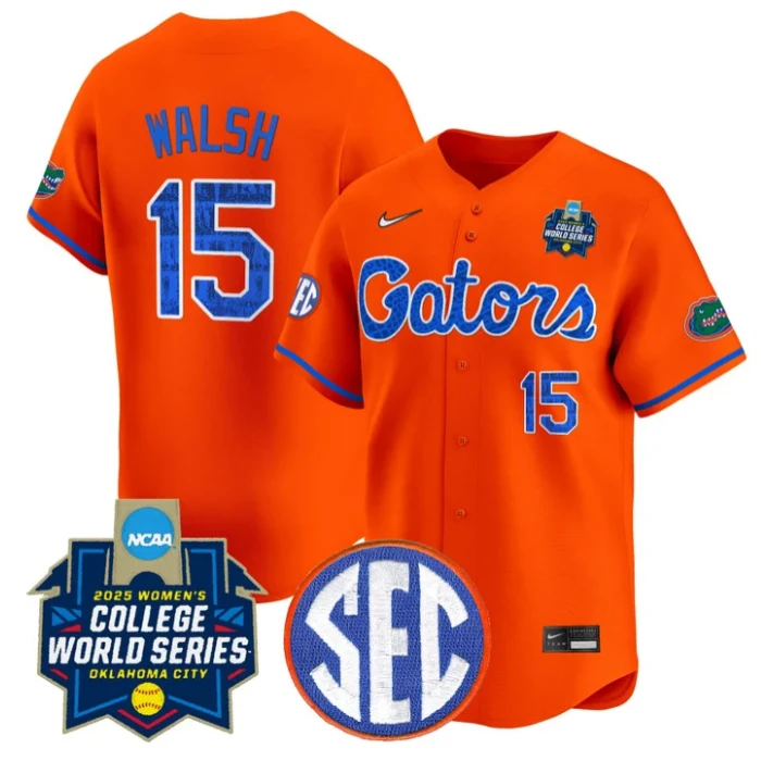 Reagan Walsh Jersey #15 Florida Gators Softball 2025 World Series Stitched Orange by My Store