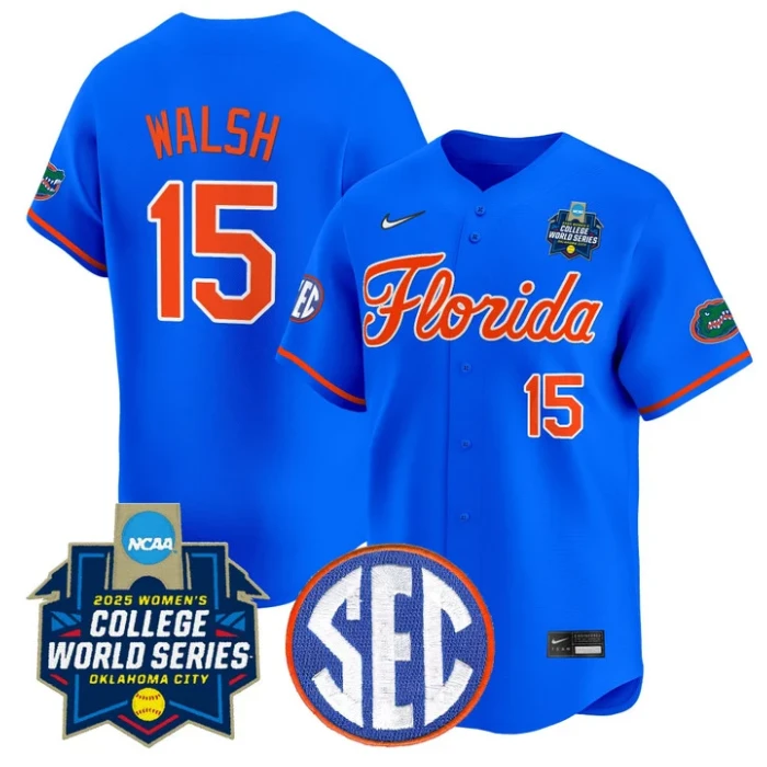 Reagan Walsh Jersey #15 Florida Gators Softball 2025 World Series Stitched Royal by My Store
