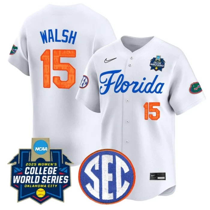 Reagan Walsh Jersey #15 Florida Gators Softball 2025 World Series Stitched White by My Store