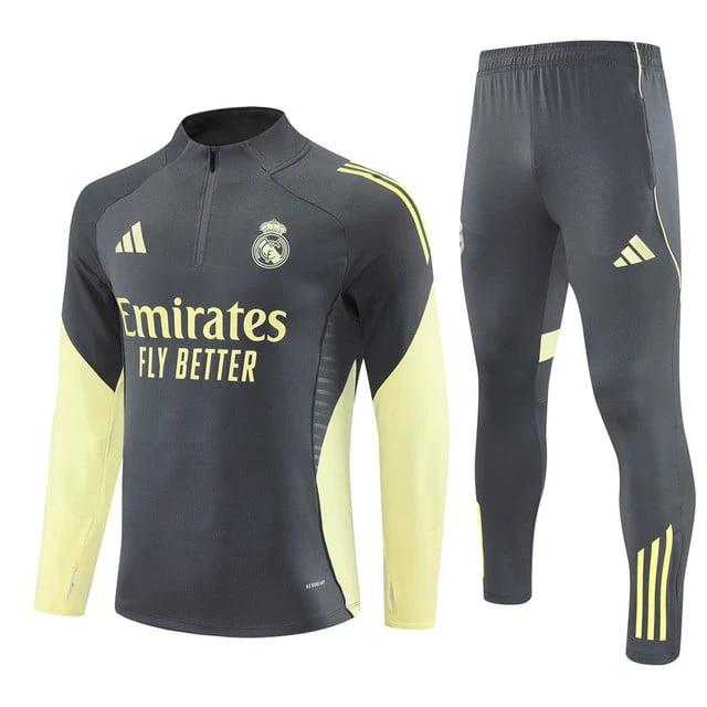 Real Madrid 2025-26 Soccer Training Set – Yellow Grey by Soccer Jersey