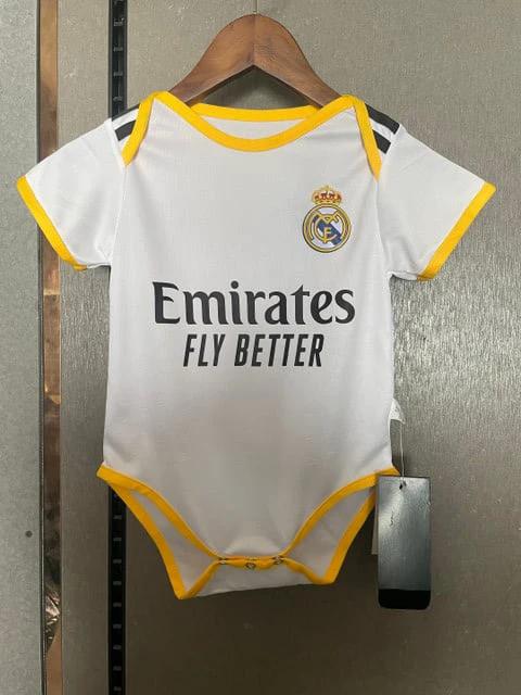 Real Madrid 202526 Future Superstar Style Soccer Baby Bodysuit – White by Soccer Jersey