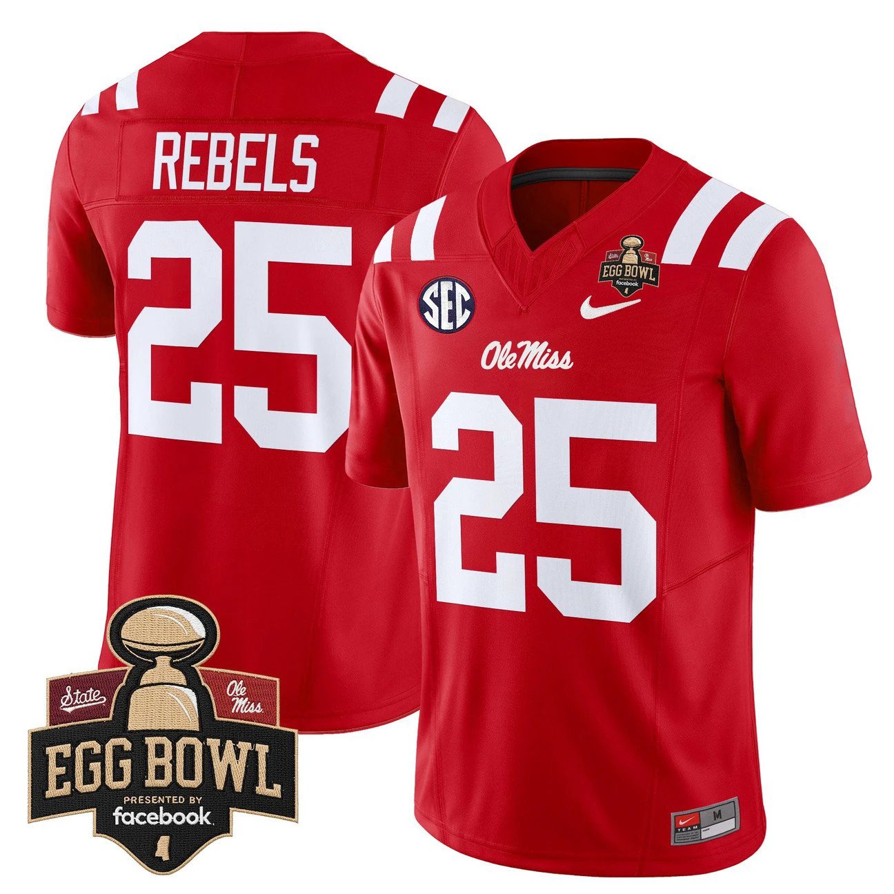 Rebels Jersey #25 Ole Miss Rebels 2025 Egg Bowl Vapor Limited Stitched by My Store NCAA Football Jerseys