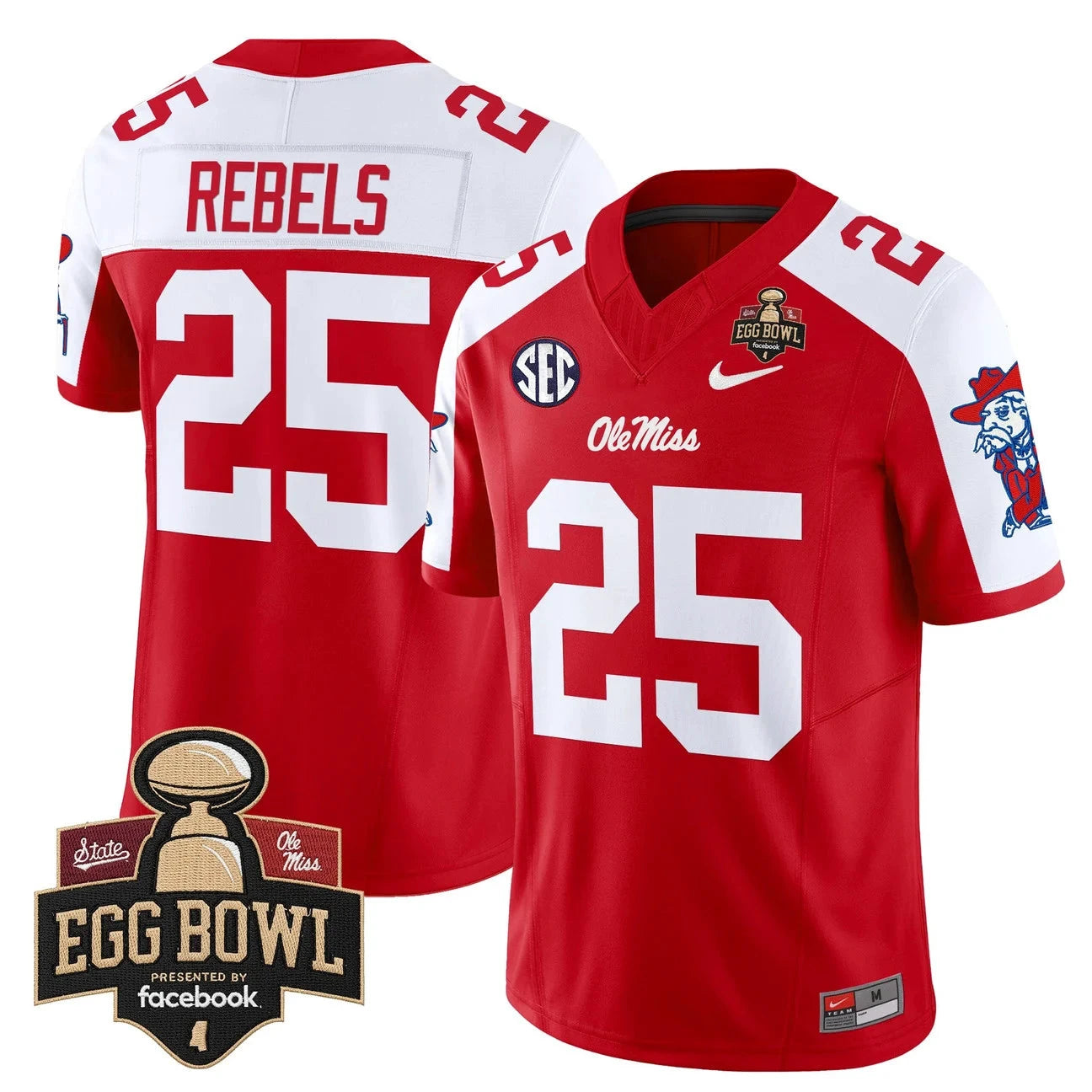 Rebels Jersey #25 Ole Miss Rebels 2025 Egg Bowl Vapor Limited Stitched by My Store NCAA Football Jerseys