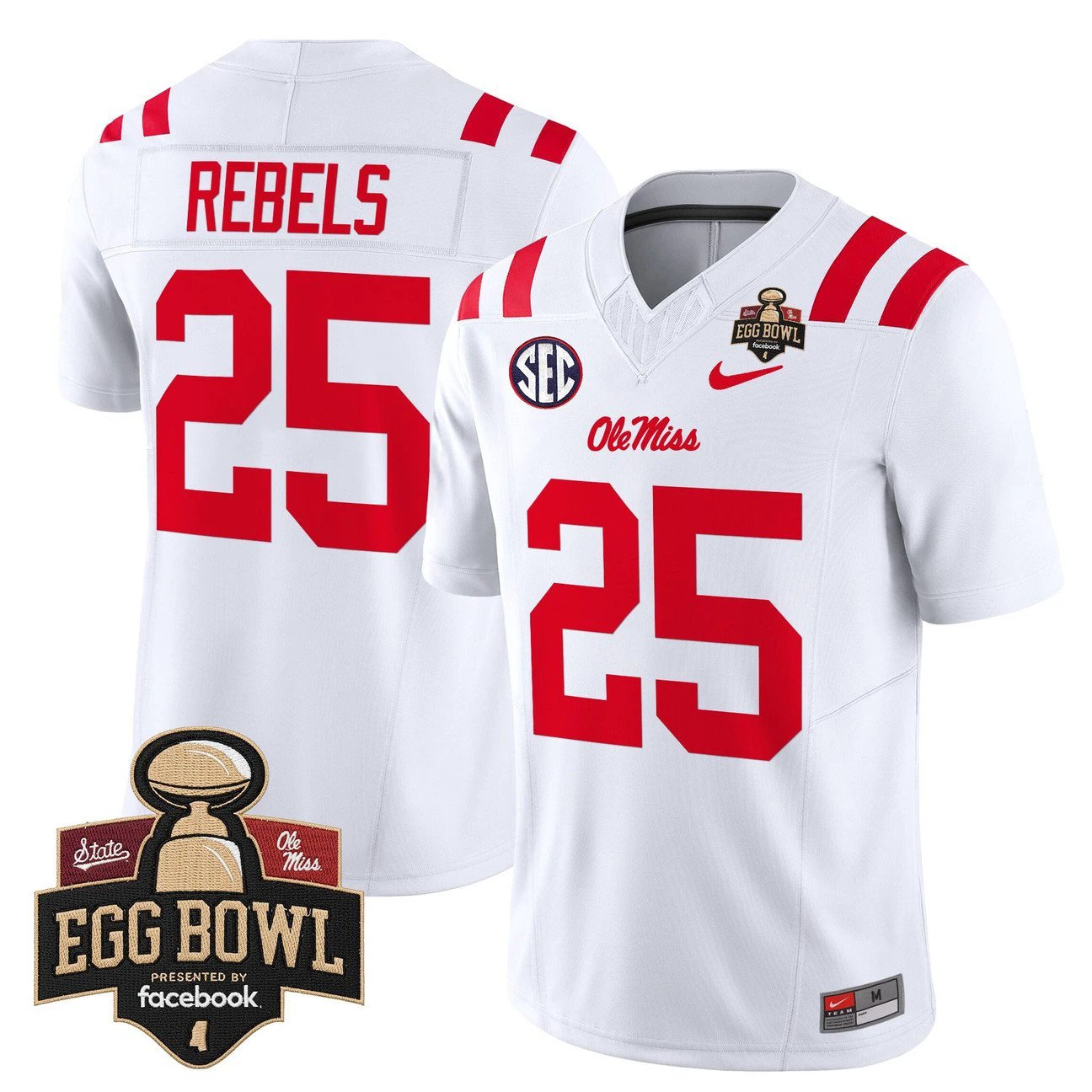 Rebels Jersey #25 Ole Miss Rebels 2025 Egg Bowl Vapor Limited Stitched by My Store NCAA Football Jerseys