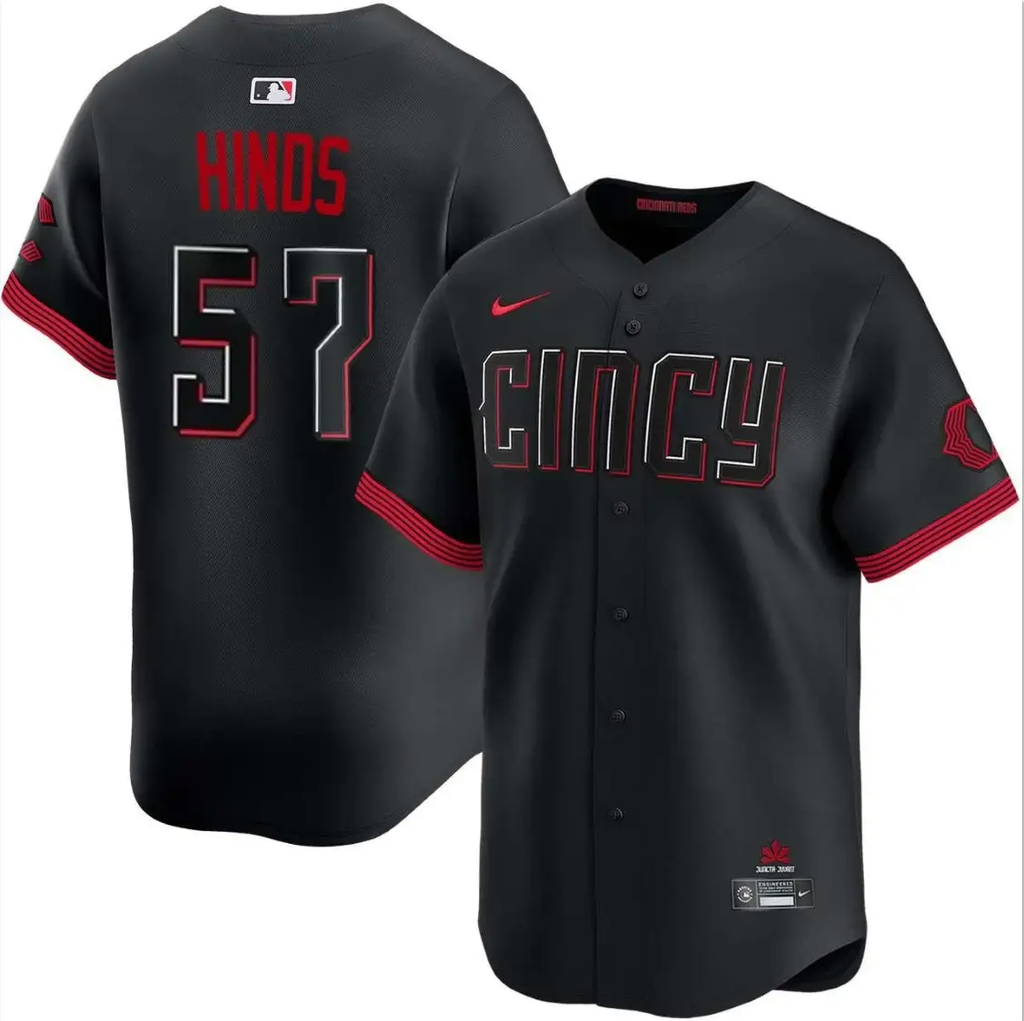 Rece Hinds Jersey #57 Reds Vapor Premier Limited All Stitched by My Store