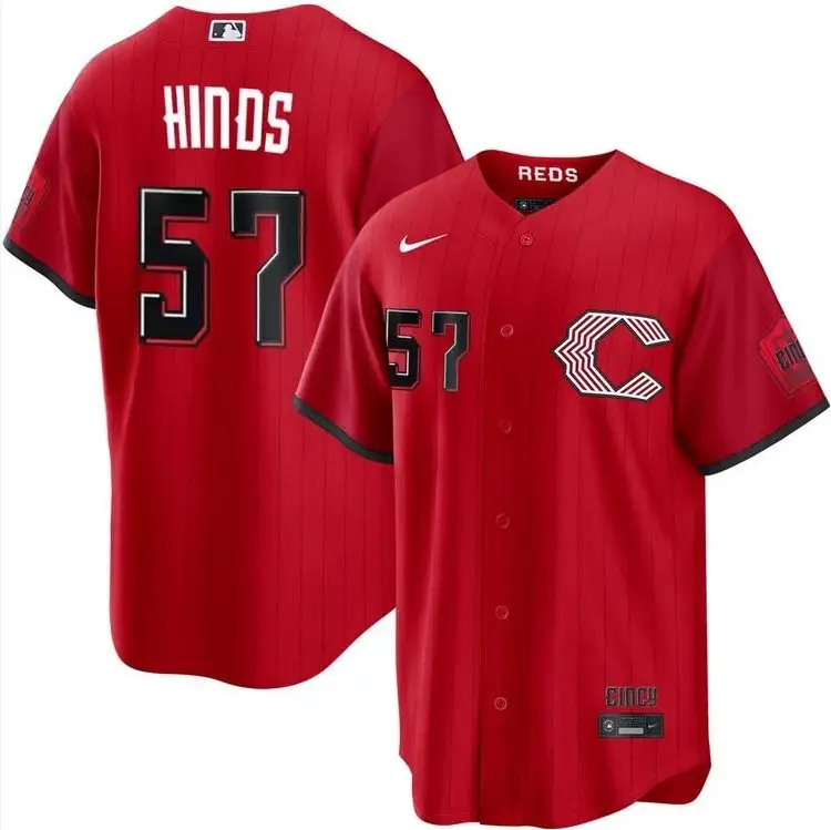 Rece Hinds Jersey #57 Reds Vapor Premier Limited All Stitched by My Store
