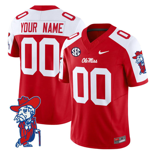 Custom Ole Miss Rebels Jersey Name, Number 2025 V2 Stitched Red Alternate by My Store