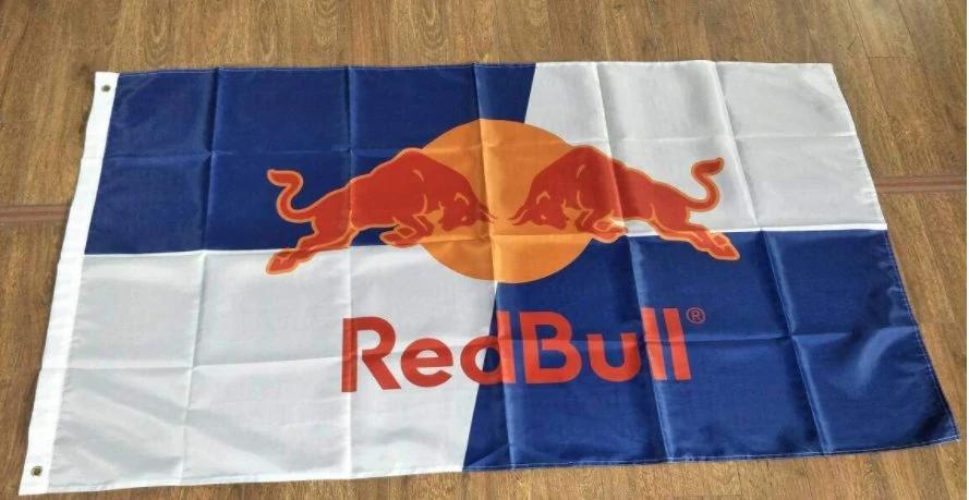 RedBull Flag 3X5 Ft Polyester Banner USA 90x150cm Red Bull by flagsjustdoit