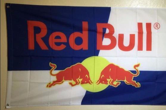 RedBull Flag Man Cave 3X5 Ft Polyester Banner USA 90x150cm Red Bull by flagsjustdoit
