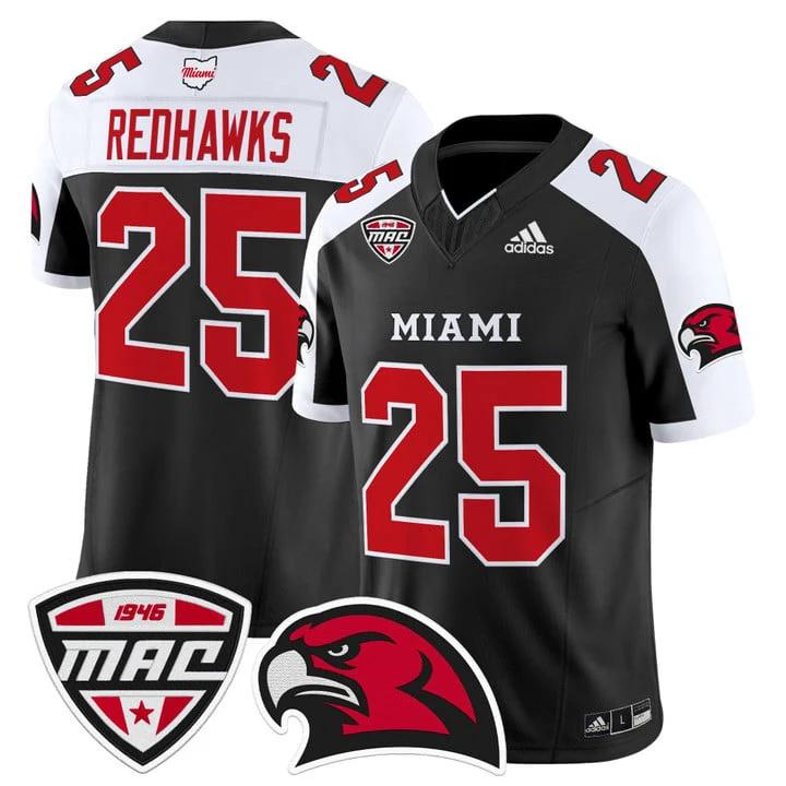 RedHawks Jersey #25 Miami OH RedHawks 2025 Vapor Limited Stitched by My Store NCAA Football Jerseys